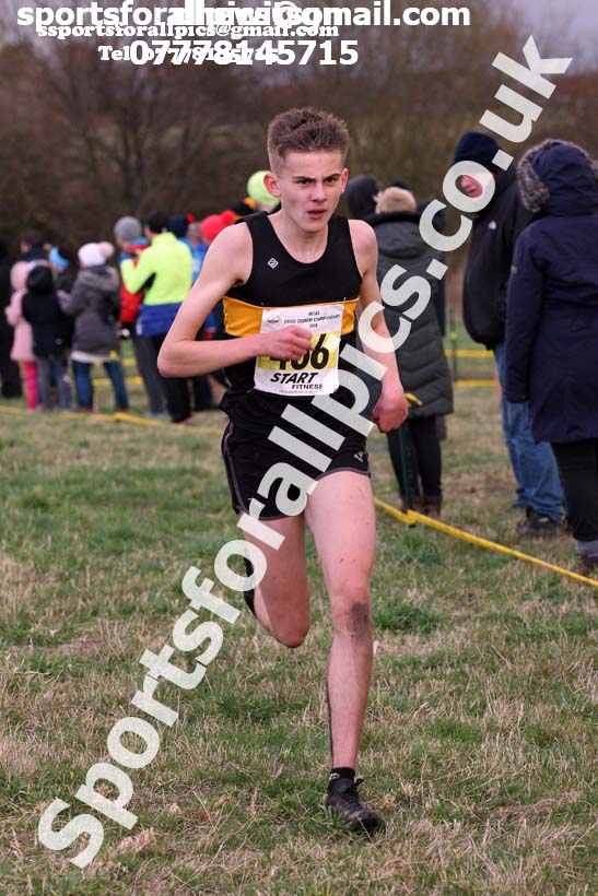 Mens under-17s North Eastern Cross Country, 2018 Northern Cross Country Champs., Wrekenton, Gateshead. Photo:  David T. Hewitson/Sports for All Pics